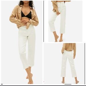 Everlane White Cropped Straight Pants